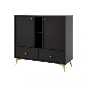 Komoda z szufladami do salonu Sakai 1 2F 2S T825 Czarny