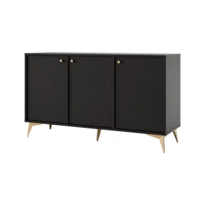 Komoda trzydrzwiowa do salonu Sakai 1 3F T813 Czarny
