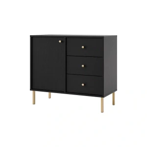 Komoda z szufladami do salonu Sakai 2 1F 3S T814 Czarny