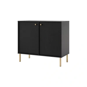 Komoda dwudrzwiowa do salonu Sakai 2 2F T812 Czarny