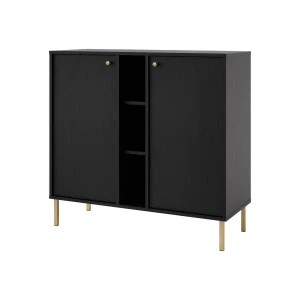 Komoda dwudrzwiowa do salonu Sakai 2 2F T822 Czarny