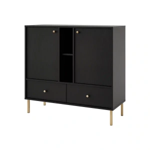 Komoda z szufladami do salonu Sakai 2 2F 2S T825 Czarny