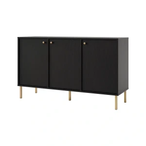 Komoda trzydrzwiowa do salonu Sakai 2 3F T813 Czarny