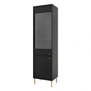 Witryna szklana do salonu Sakai 2 2F T101 Czarny