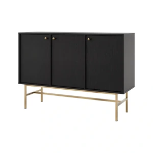 Komoda trzydrzwiowa do salonu Sakai 3 3F T813 Czarny