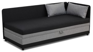 Tapczan łóżko jednoosobowe z pojemnikiem Hirek Eko 80x180 Czarne/Szare