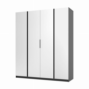 Szafa do przedpokoju 4-drzwiowa z lustrami i półkami Dravero BL/BL 4L