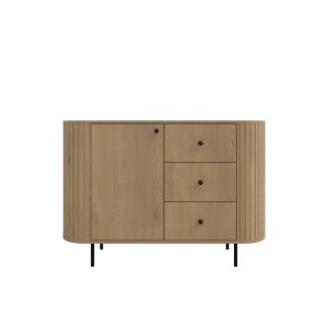 Komoda do salonu z trzema szufladami i drzwiami Flana 813 1F3S Dąb Cremona