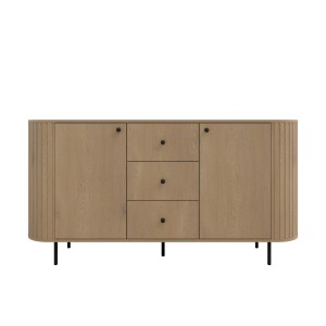 Komoda do salonu z trzema szufladami i dwoma drzwiami Flana 823 2F3S Dąb Cremona