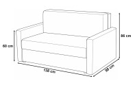 Sofa fotel amerykanka rozkładana Tedi 2 Szara/Grafitowa