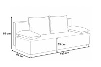 Kanapa rozkładana sofa wersalka z funkcją spania BS10 PLUS Szara