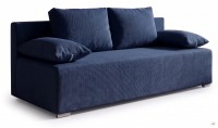 Kanapa sofa rozkładana z funkcją spania Lunera 2 strukturalna Niebieska