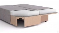 Kanapa sofa rozkładana z funkcją spania Lunera 2 strukturalna Niebieska