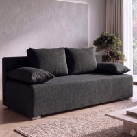 Kanapa sofa rozkładana z funkcją spania Lunera 2 strukturalna Grafitowa