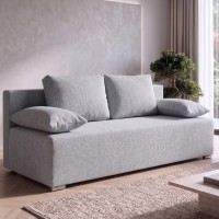 Kanapa sofa rozkładana z funkcją spania Lunera Prima strukturalna Szara