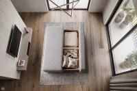 Kanapa sofa rozkładana z funkcją spania Lunera 2 boucle baranek Grafitowa
