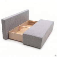 Kanapa sofa rozkładana z funkcją spania Lunera 2 boucle baranek Kremowa