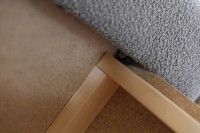 Kanapa sofa rozkładana z funkcją spania Lunera 2 boucle baranek Kremowa