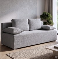 Kanapa sofa rozkładana z funkcją spania Lunera Prima boucle baranek Szara