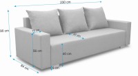 Sofa rozkładana do przodu z pojemnikiem Burgos wymiary - internetowy sklep meblowy Bird Meble