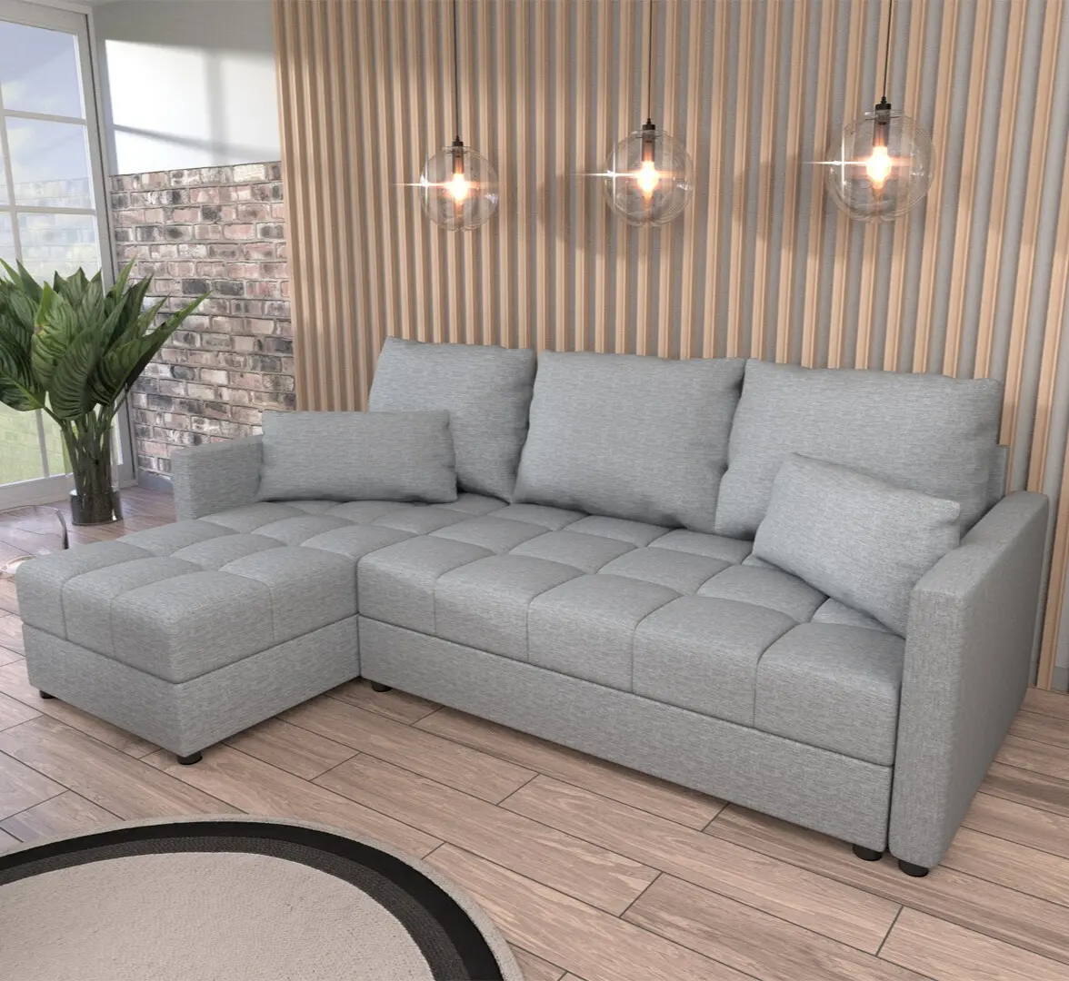 Narożnik rozkładany z funkcją spania Domi Inari Szary