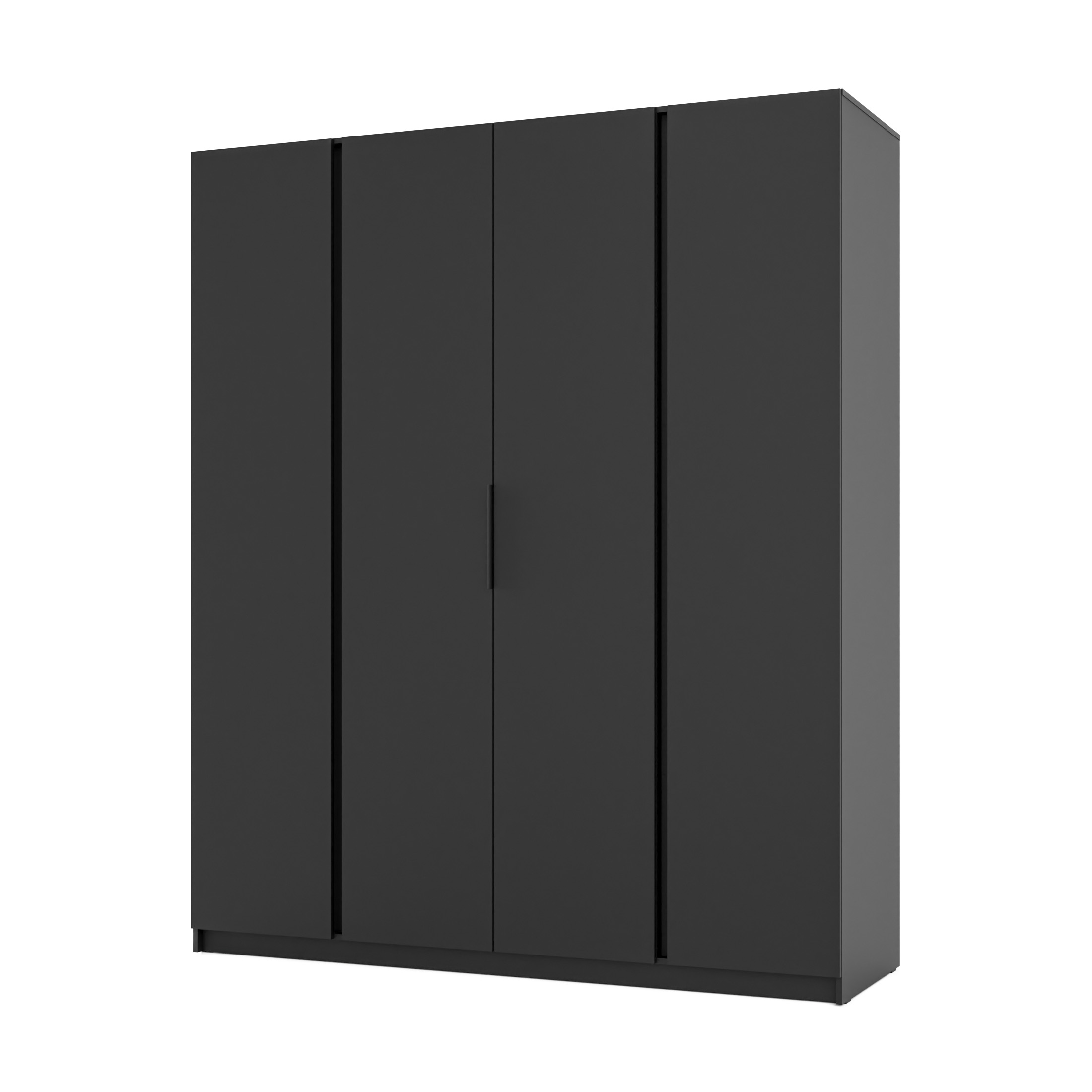 Szafa do przedpokoju i sypialni 4-drzwiowa z półkami Dravero BL/BL 4F