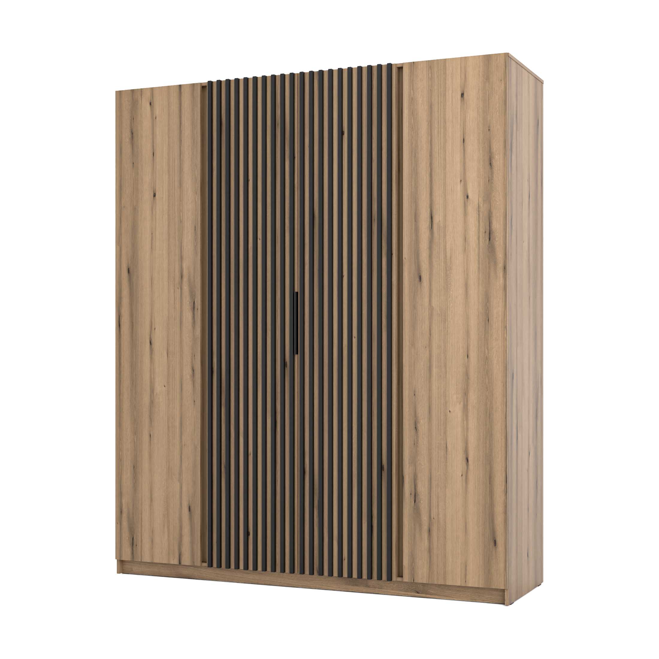 Szafa do przedpokoju i sypialni 4-drzwiowa z lamelami Dravero EV/EV-BL 2F 2LAM