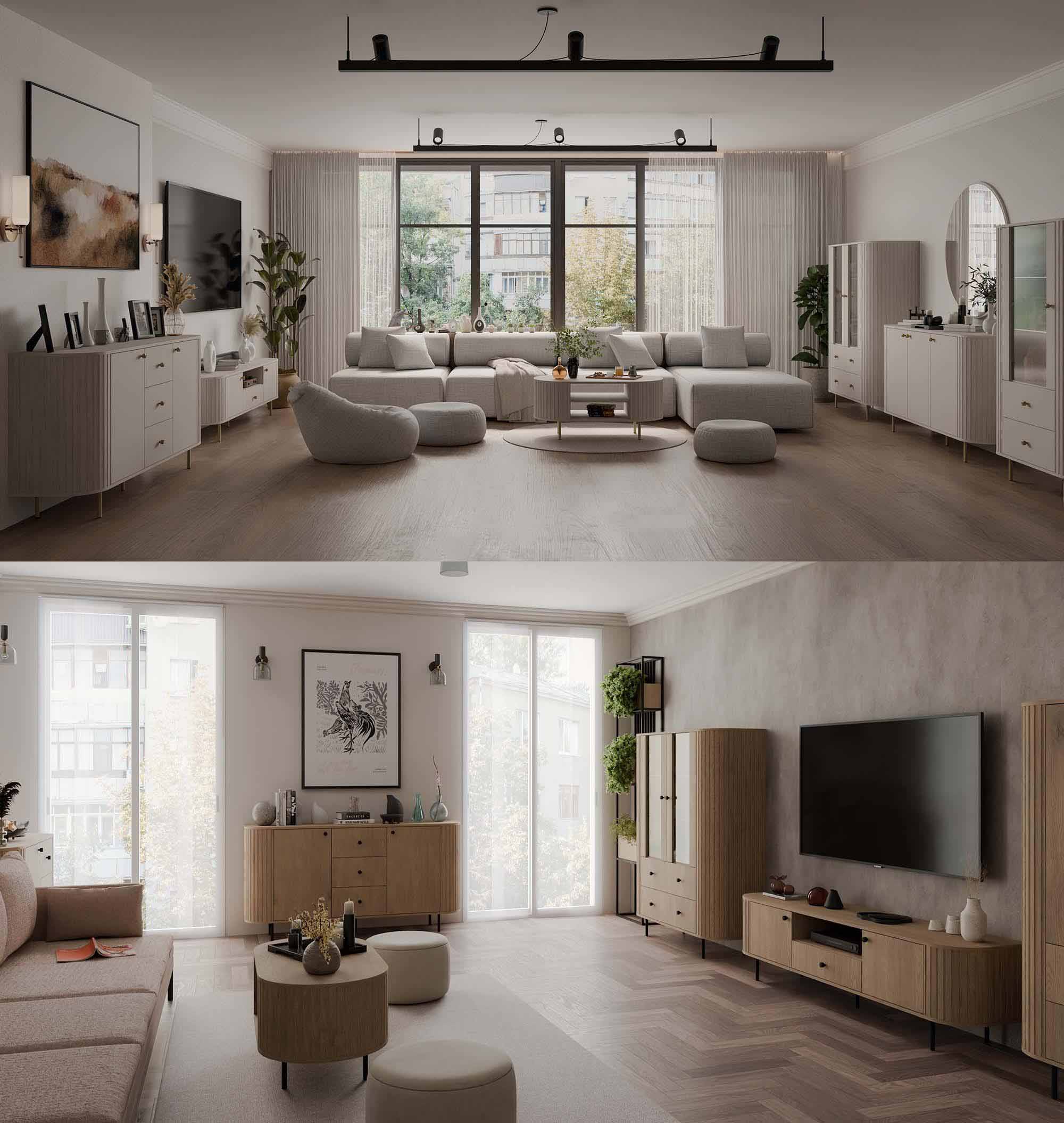 Owalny stolik kawowy z ryflowanymi bokami do salonu Flana 200 Beżowy