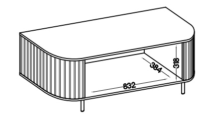 Szafka RTV do salonu z dwoma drzwiami i ryflowaniami Flana 302 2F Dąb Cremona
