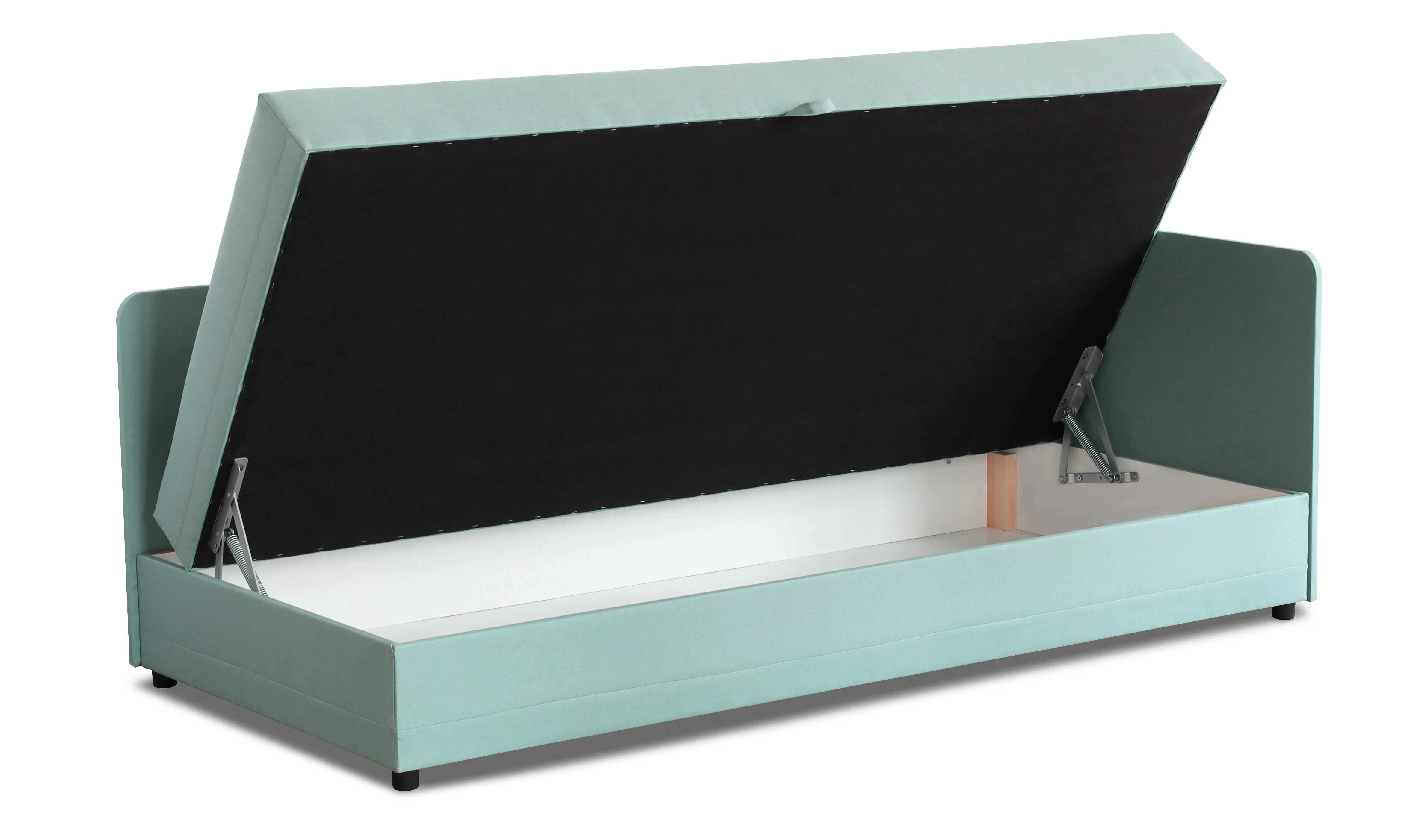 Tapczan łóżko jednoosobowe z pojemnikiem Hirek Eko 80x180 Miętowy