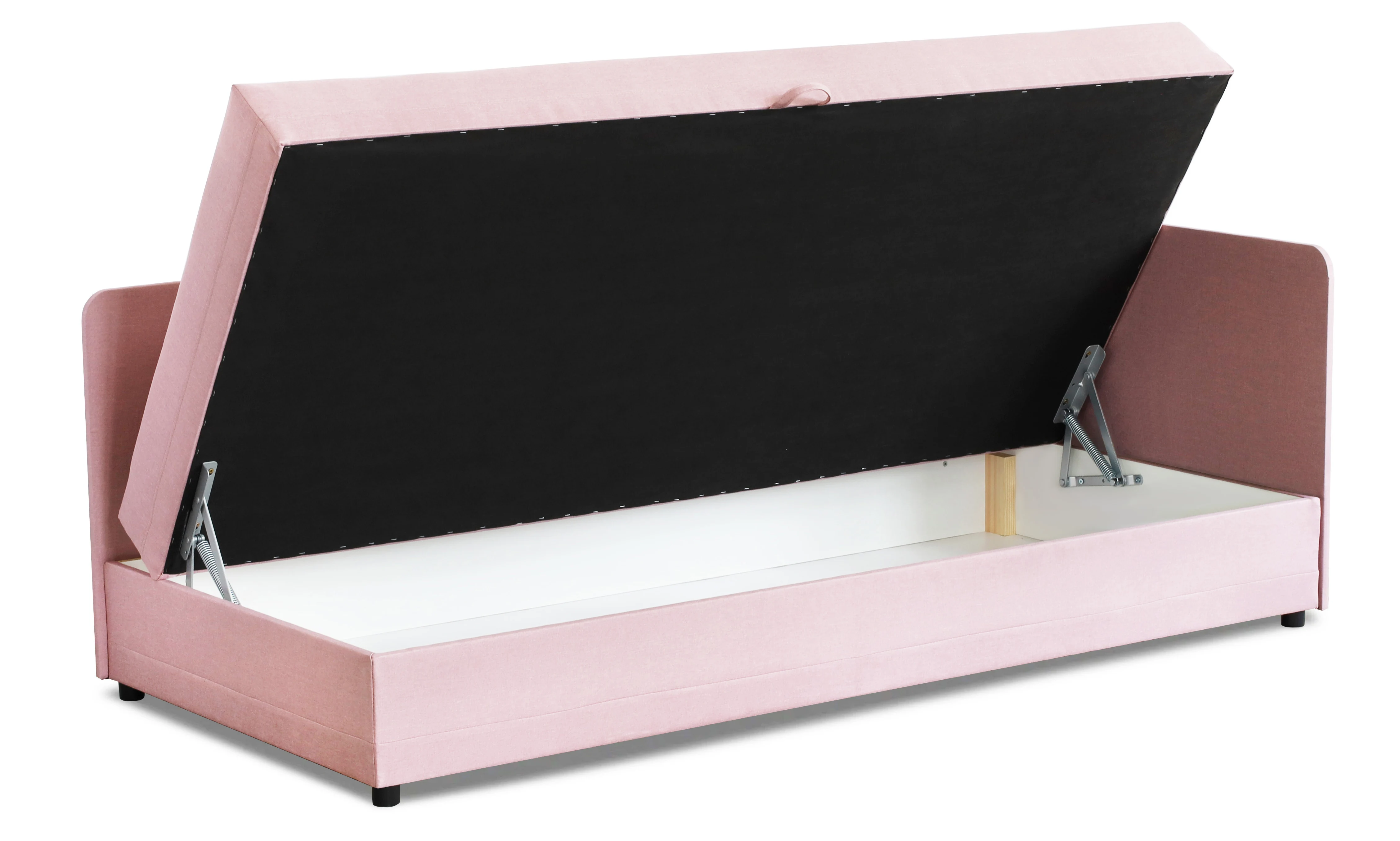 Tapczan łóżko jednoosobowe z pojemnikiem Hirek Eko 90x200 Różowy