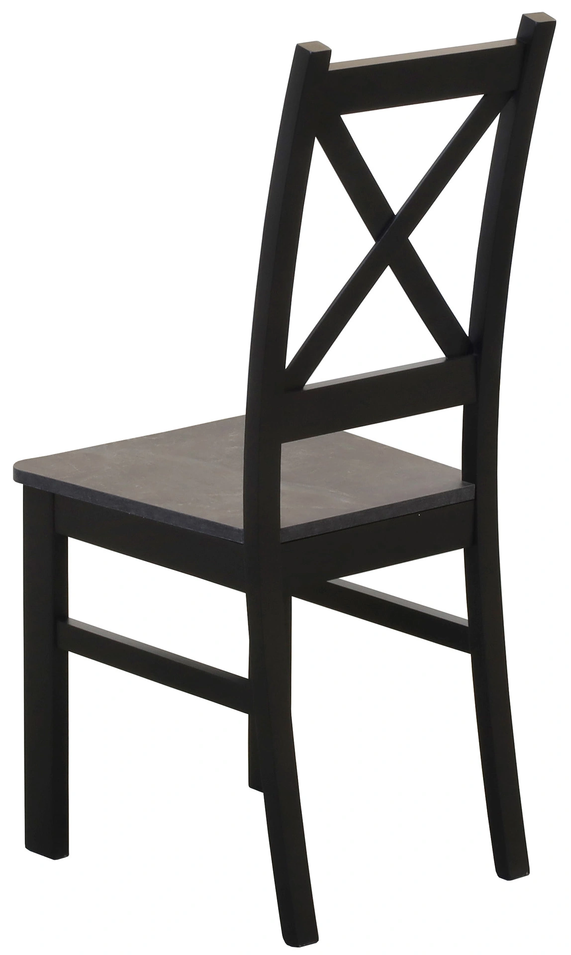 Krzesło krzyżak drewniane do jadalni Czarny/Beton