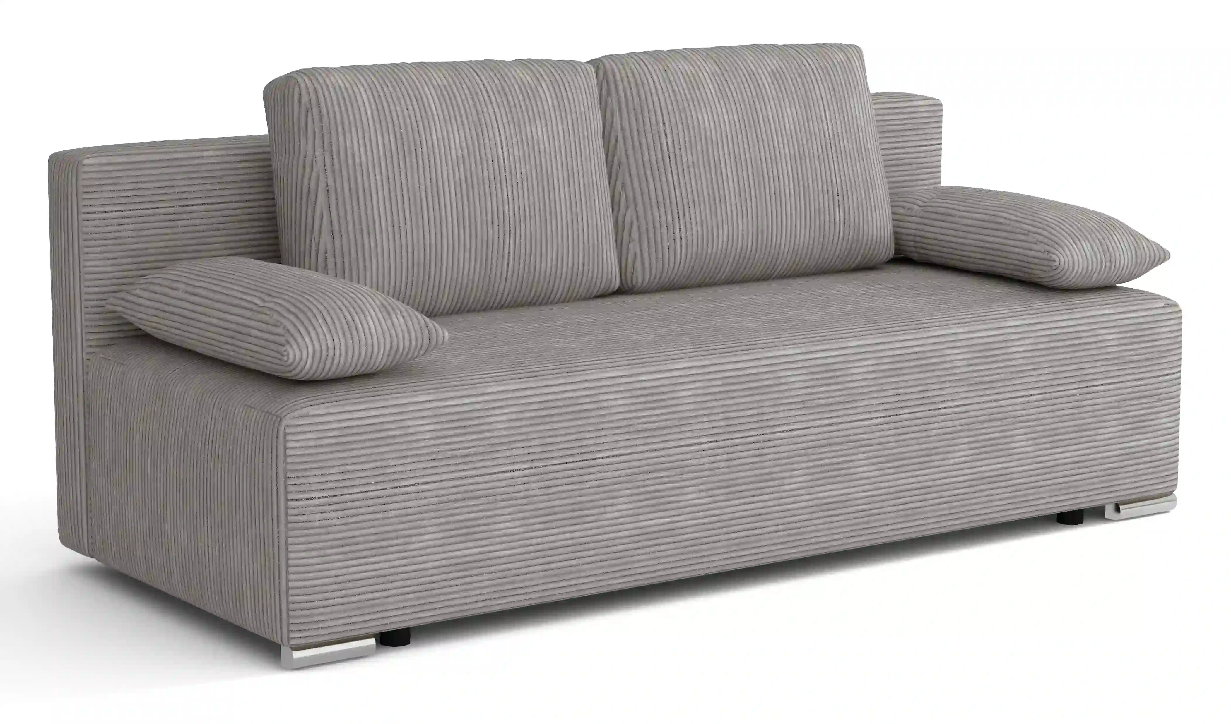 Kanapa rozkładana z funkcją spania Lunera Prima 2 sztruks szary