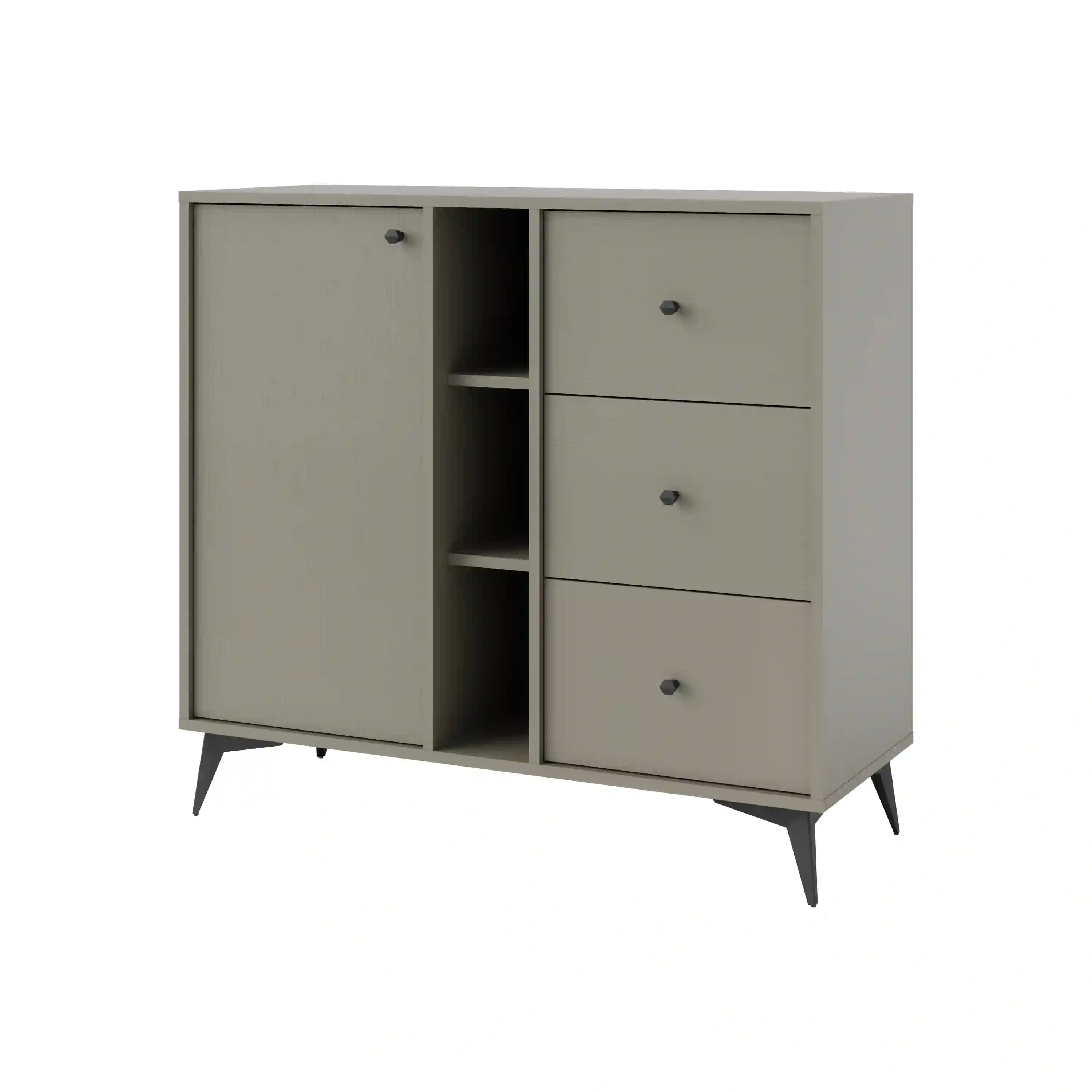 Komoda z szufladami do salonu Sakai 1F 3S T824 Eukaliptus