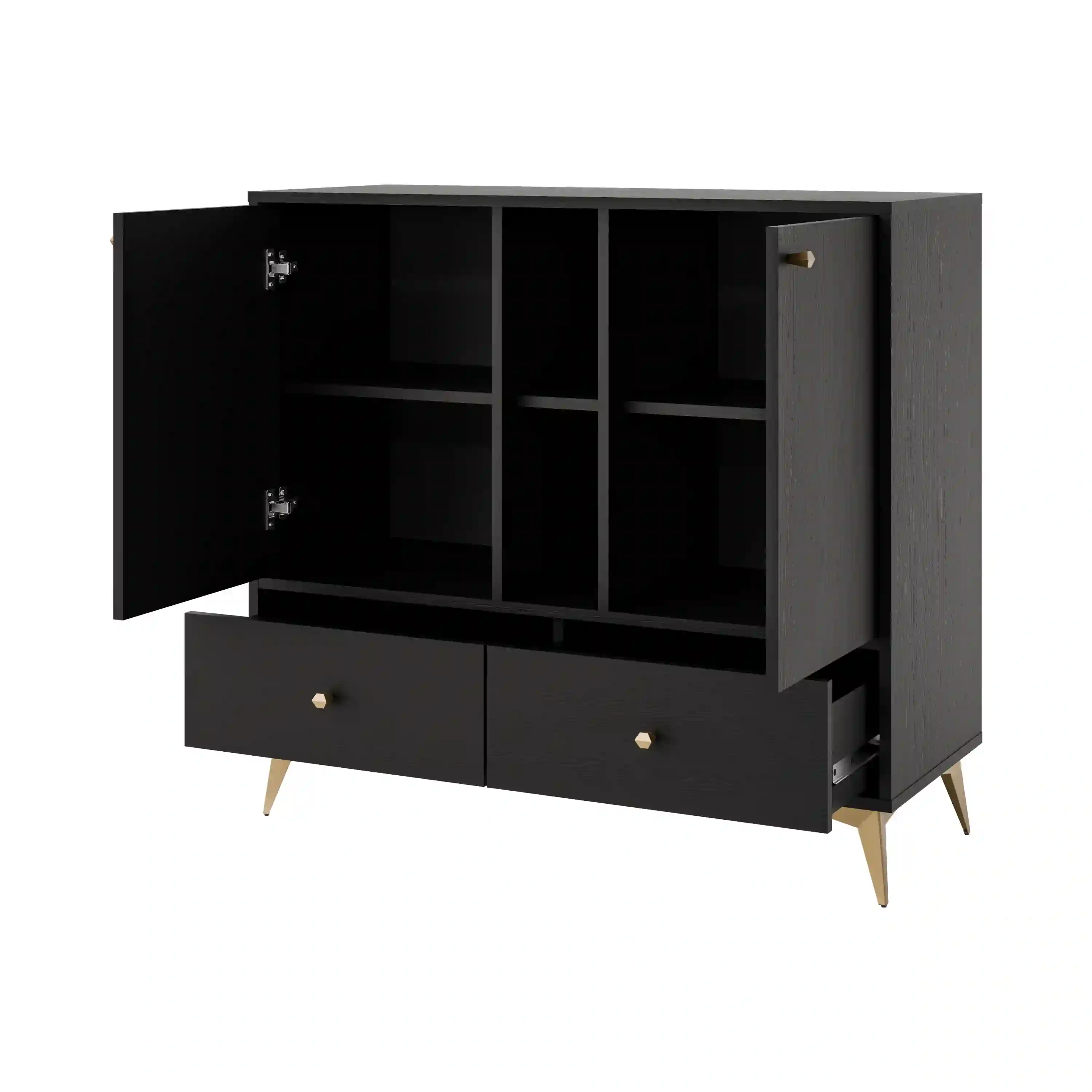 Komoda z szufladami do salonu Sakai 2F 2S T825 Czarny