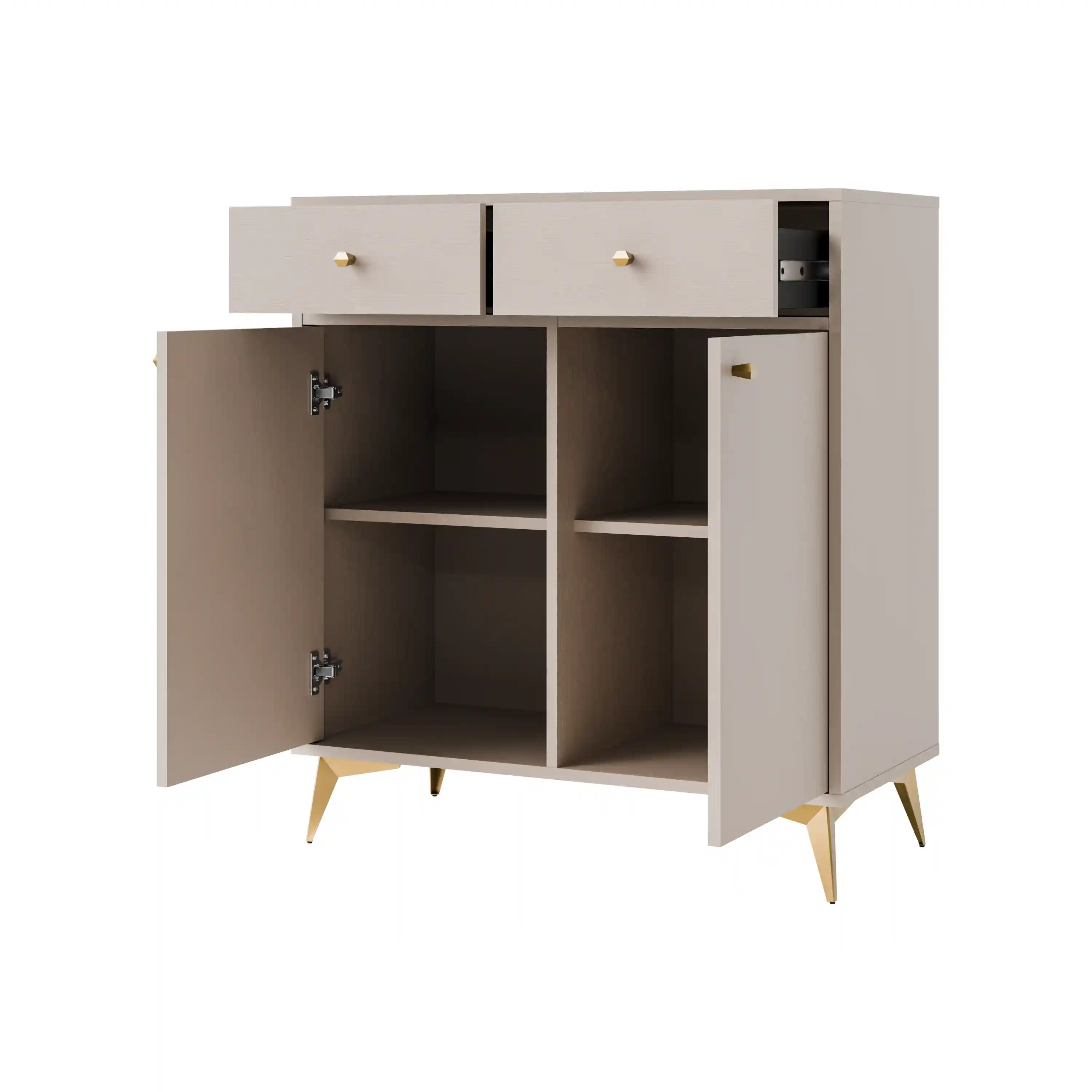 Komoda z szufladami do salonu Sakai 2F 2S T826 Beżowy