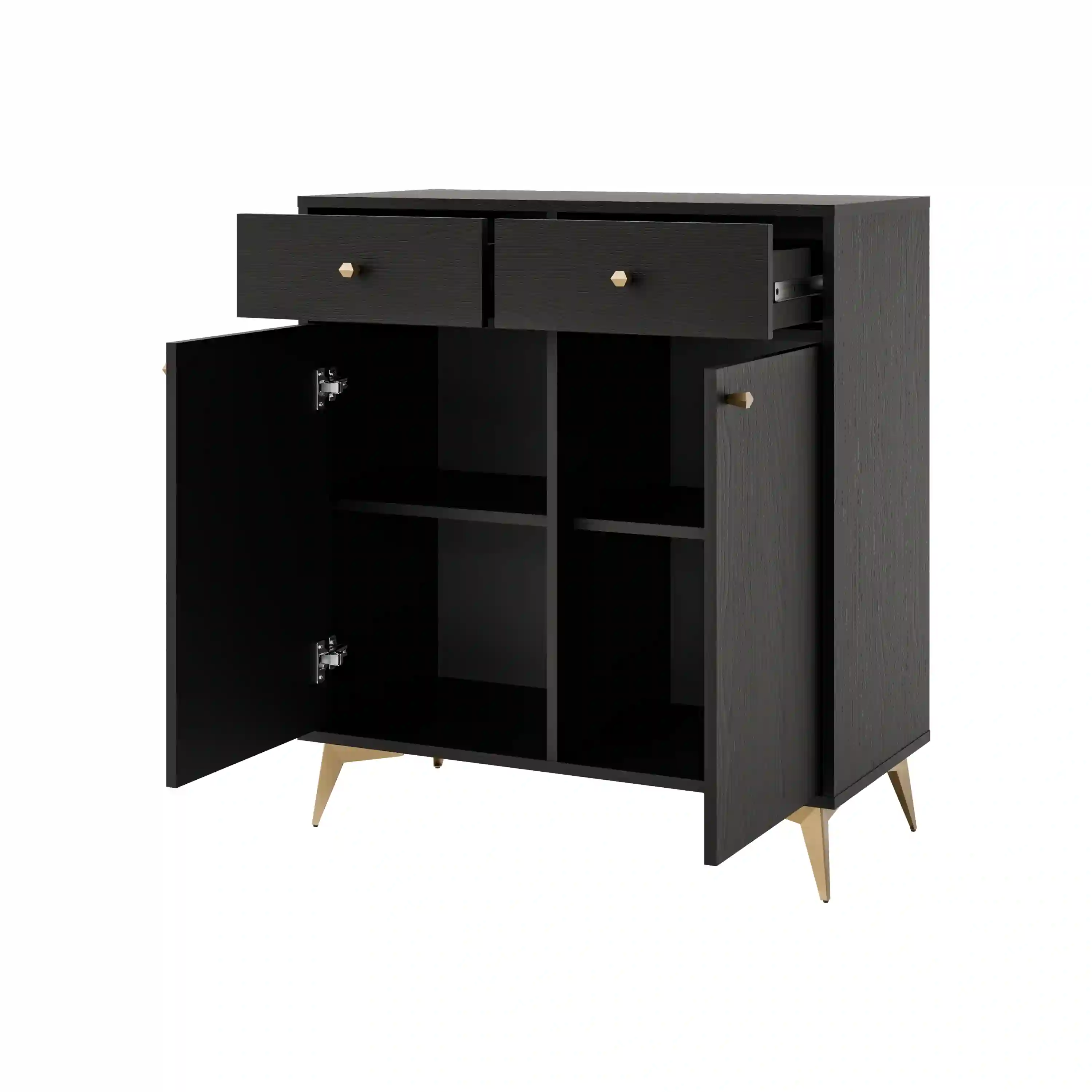 Komoda z szufladami do salonu Sakai 2F 2S T826 Czarny