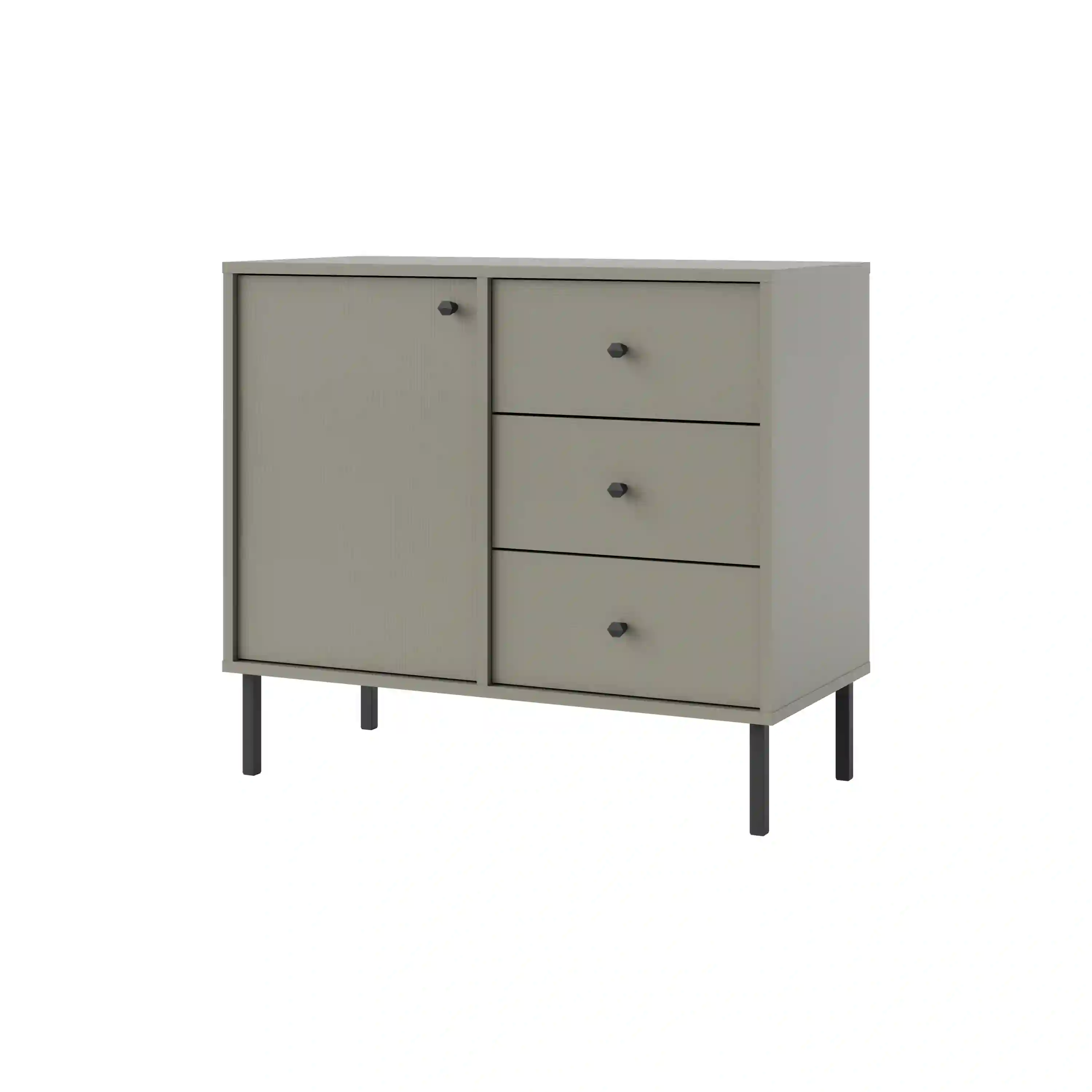 Komoda z szufladami do salonu Sakai 1F 3S T814 Eukaliptus