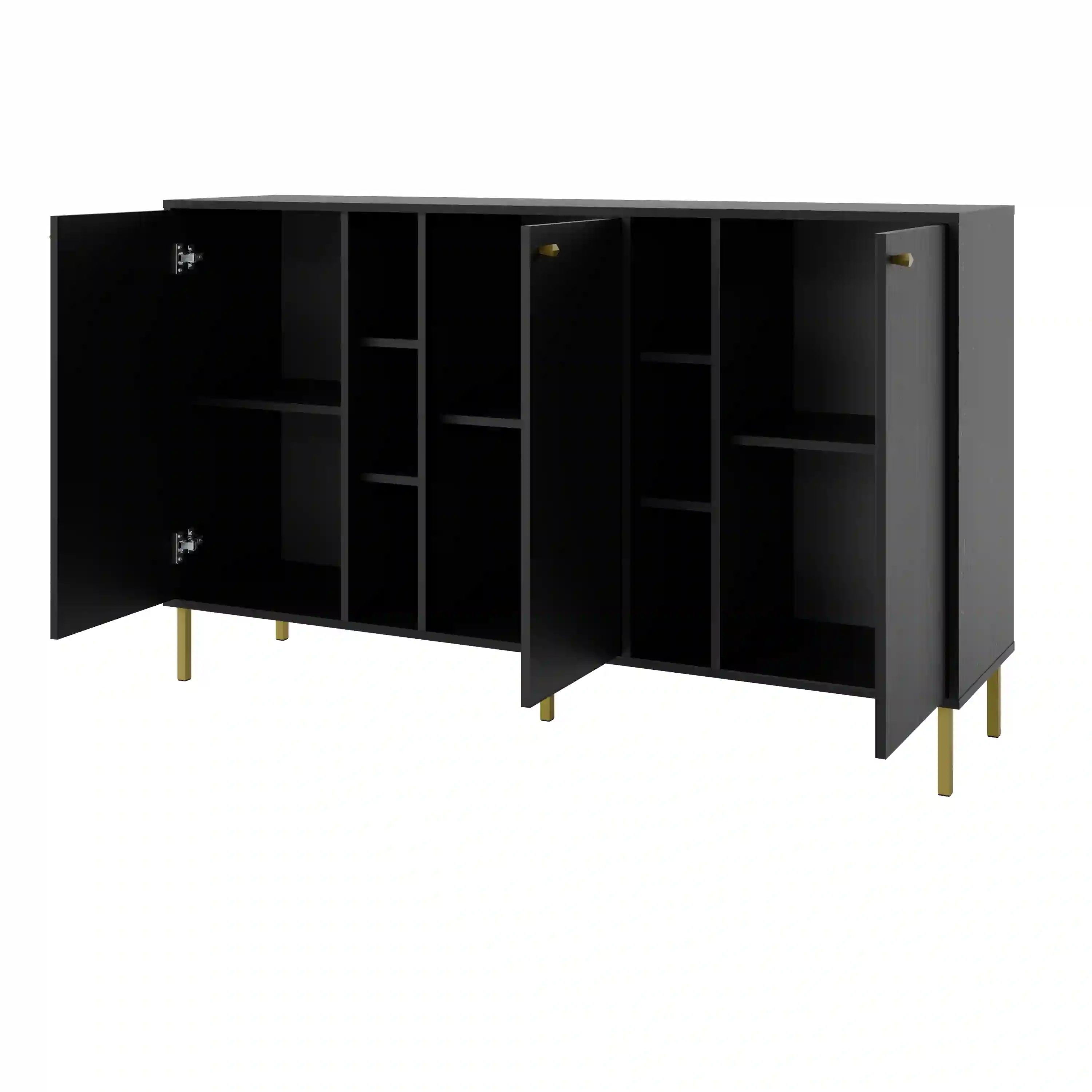 Komoda trzydrzwiowa do salonu Sakai 3F T823 Czarny