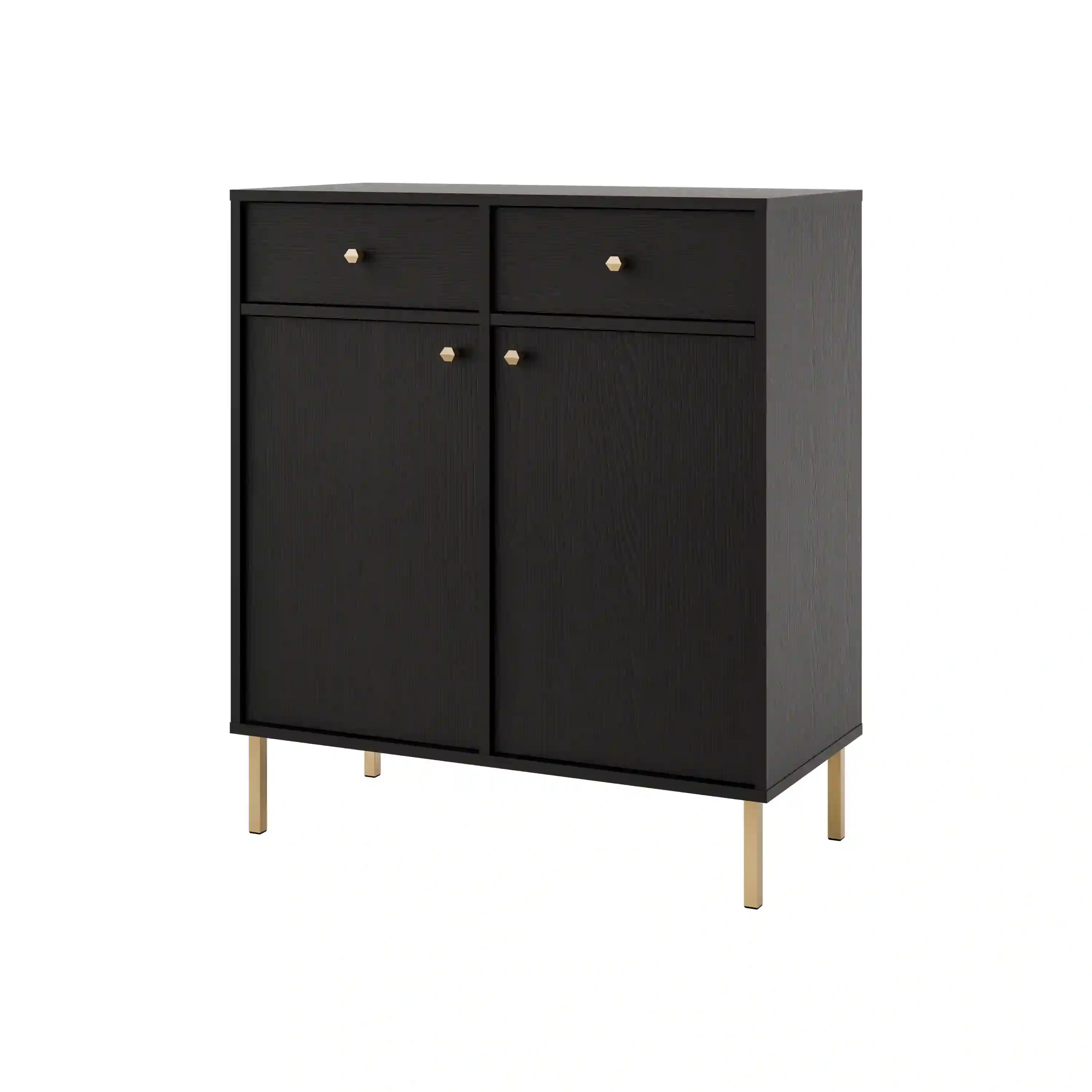 Komoda z szufladami do salonu Sakai 2F 2S T826 Czarny