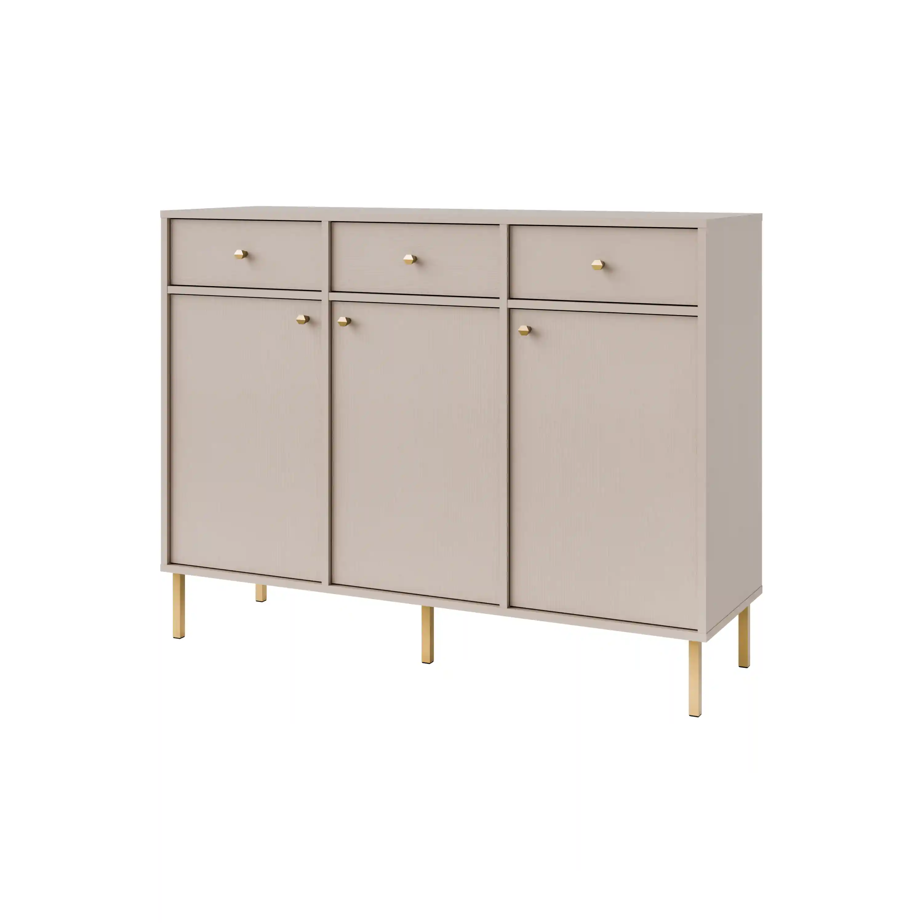 Komoda z szufladami do salonu Sakai 3F 3S T827 Beżowy