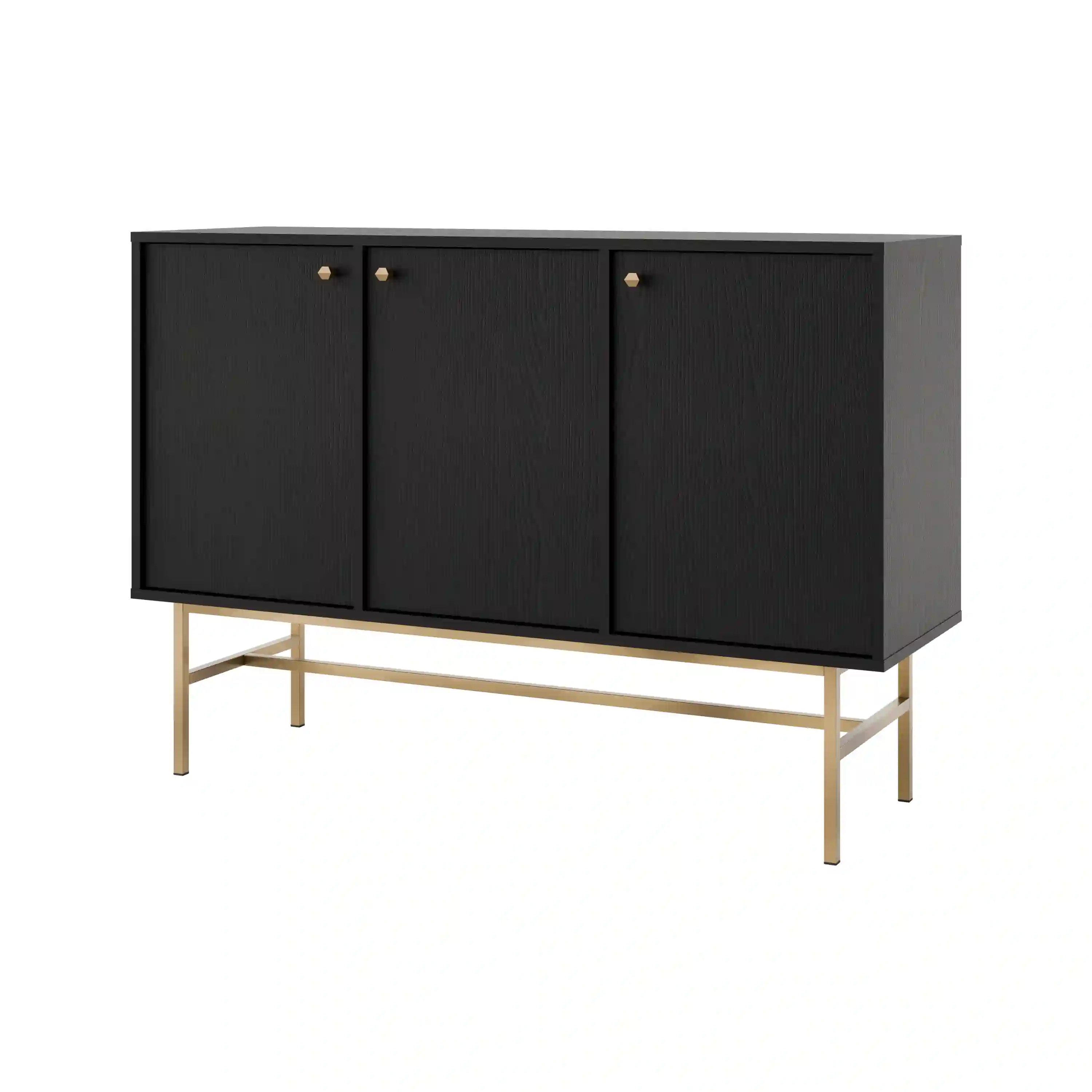 Komoda trzydrzwiowa do salonu Sakai 3F T813 Czarny