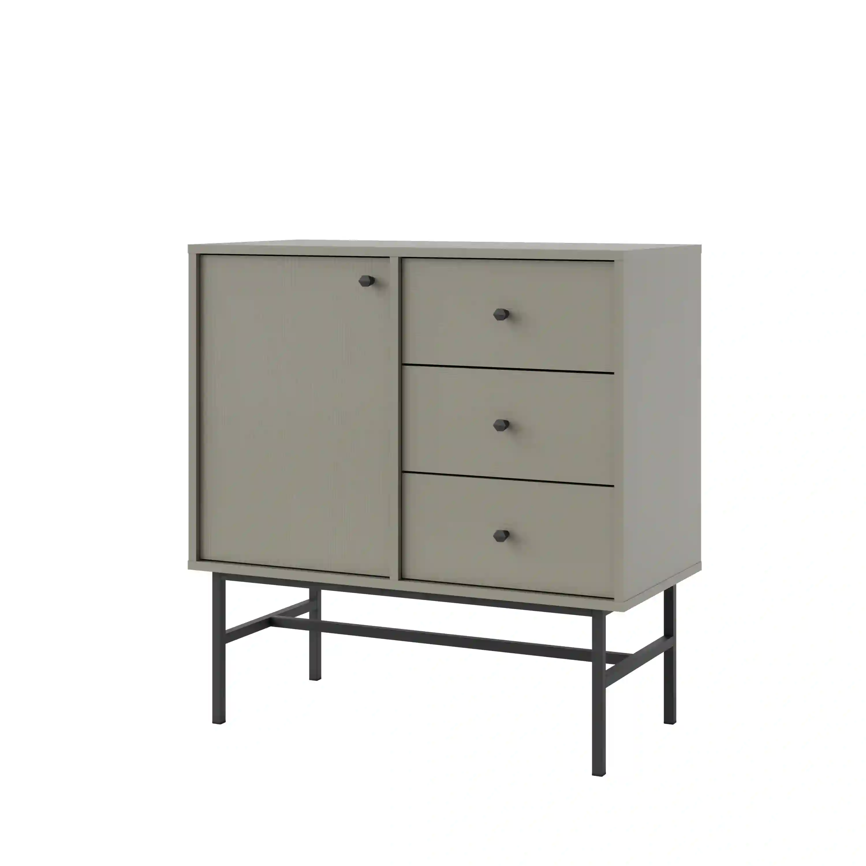 Komoda z szufladami do salonu Sakai 1F 3S T814 Eukaliptus