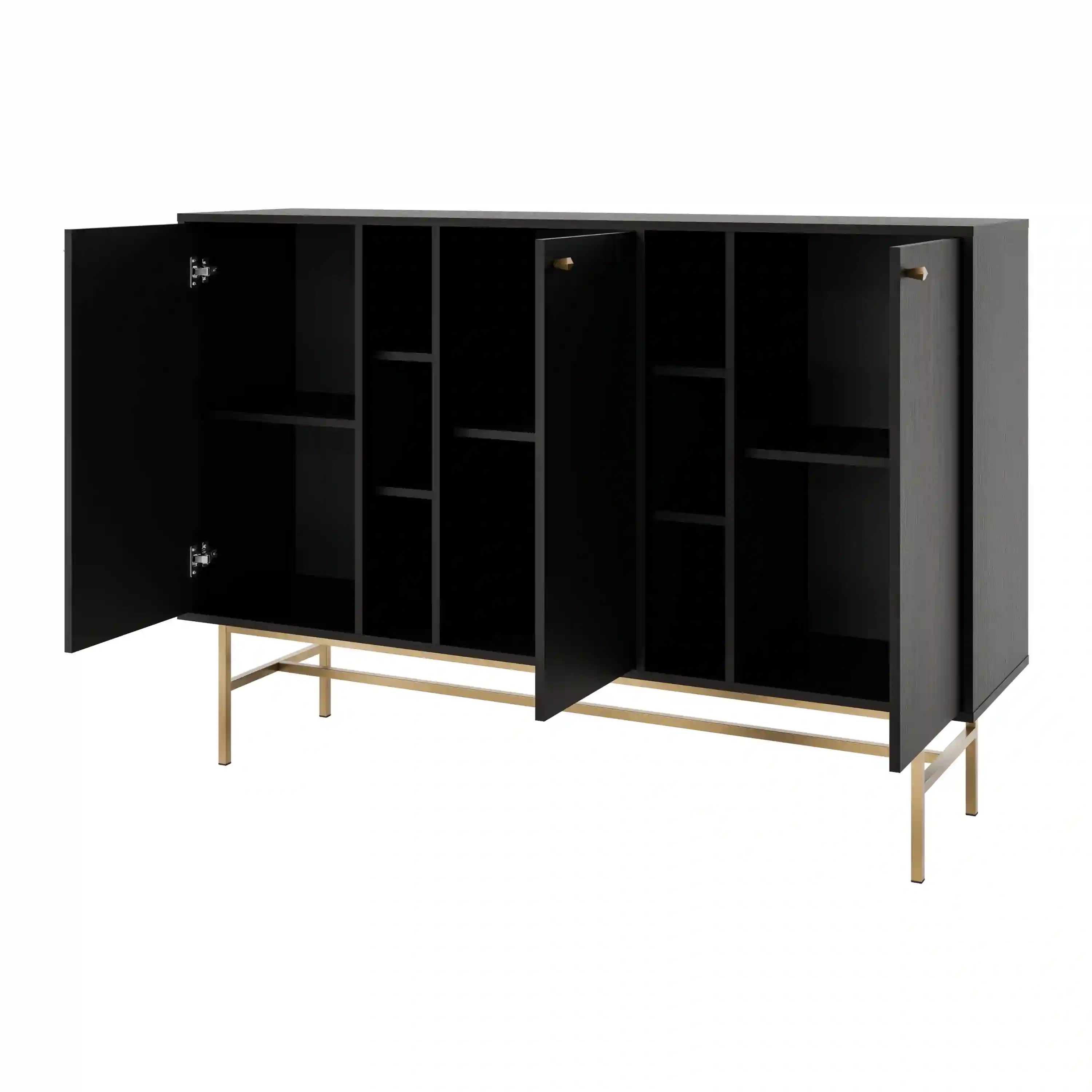 Komoda trzydrzwiowa do salonu Sakai 3F T823 Czarny