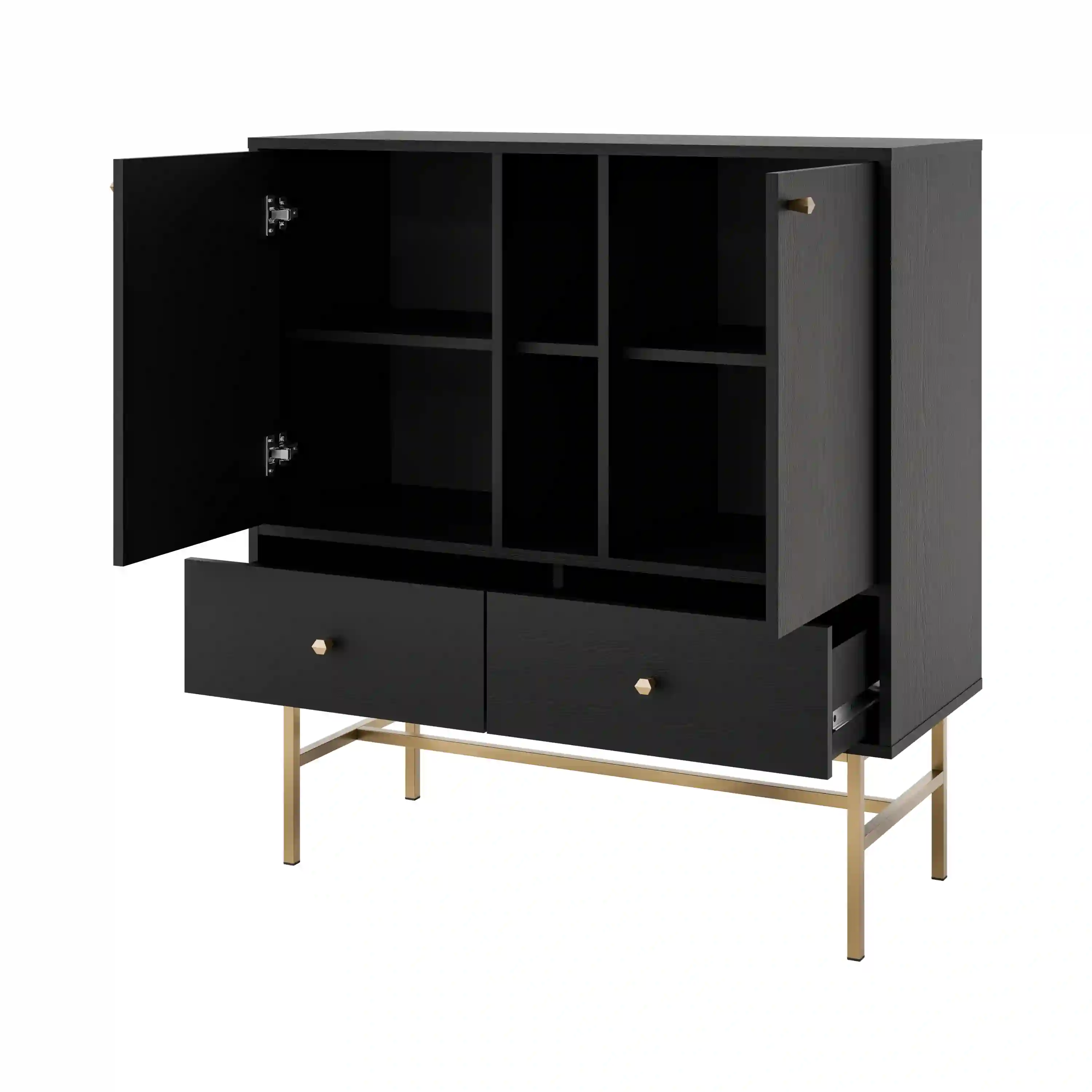 Komoda z szufladami do salonu Sakai 2F 2S T825 Czarny