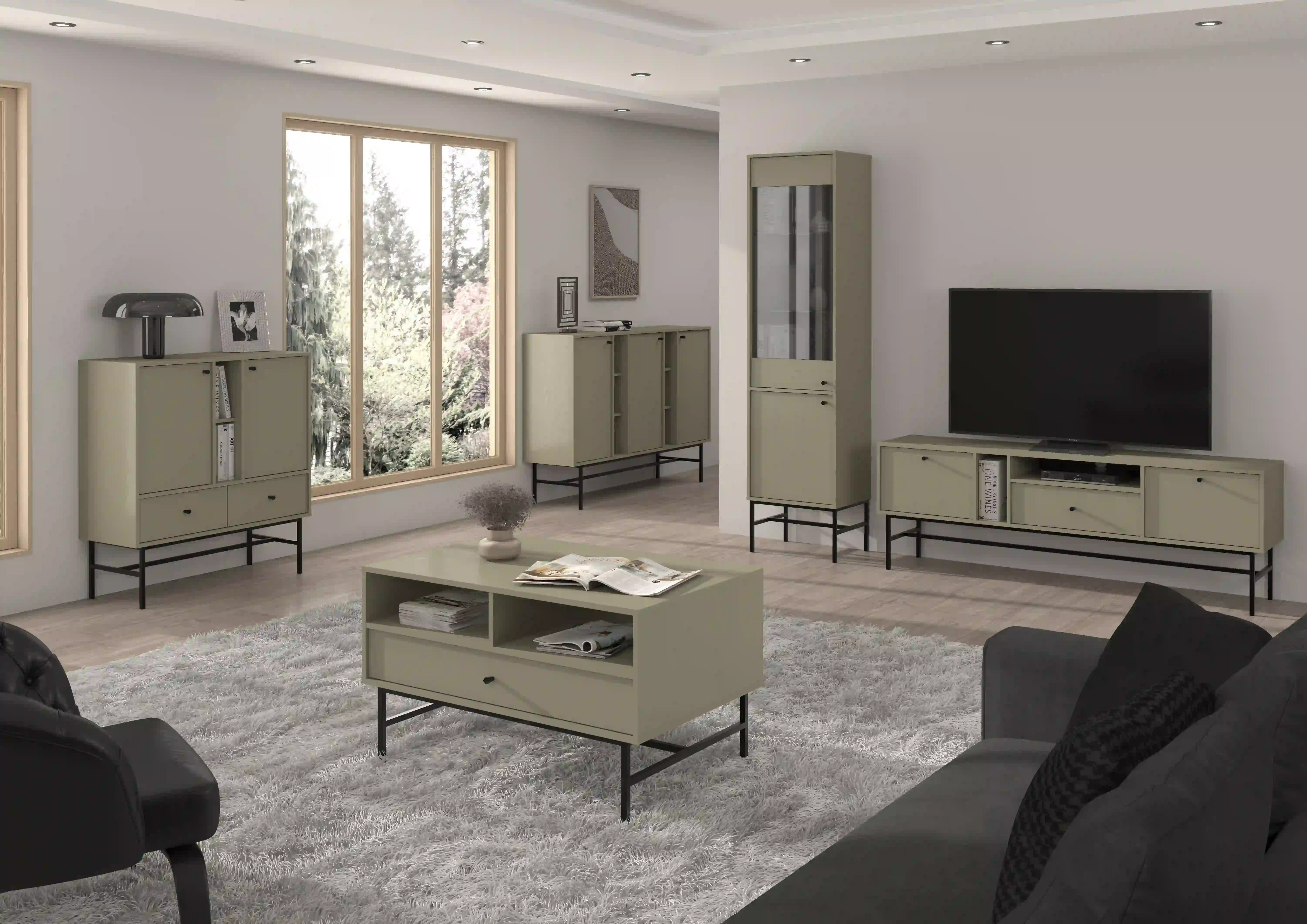 Komoda z szufladami do salonu Sakai 2F 2S T825 Eukaliptus