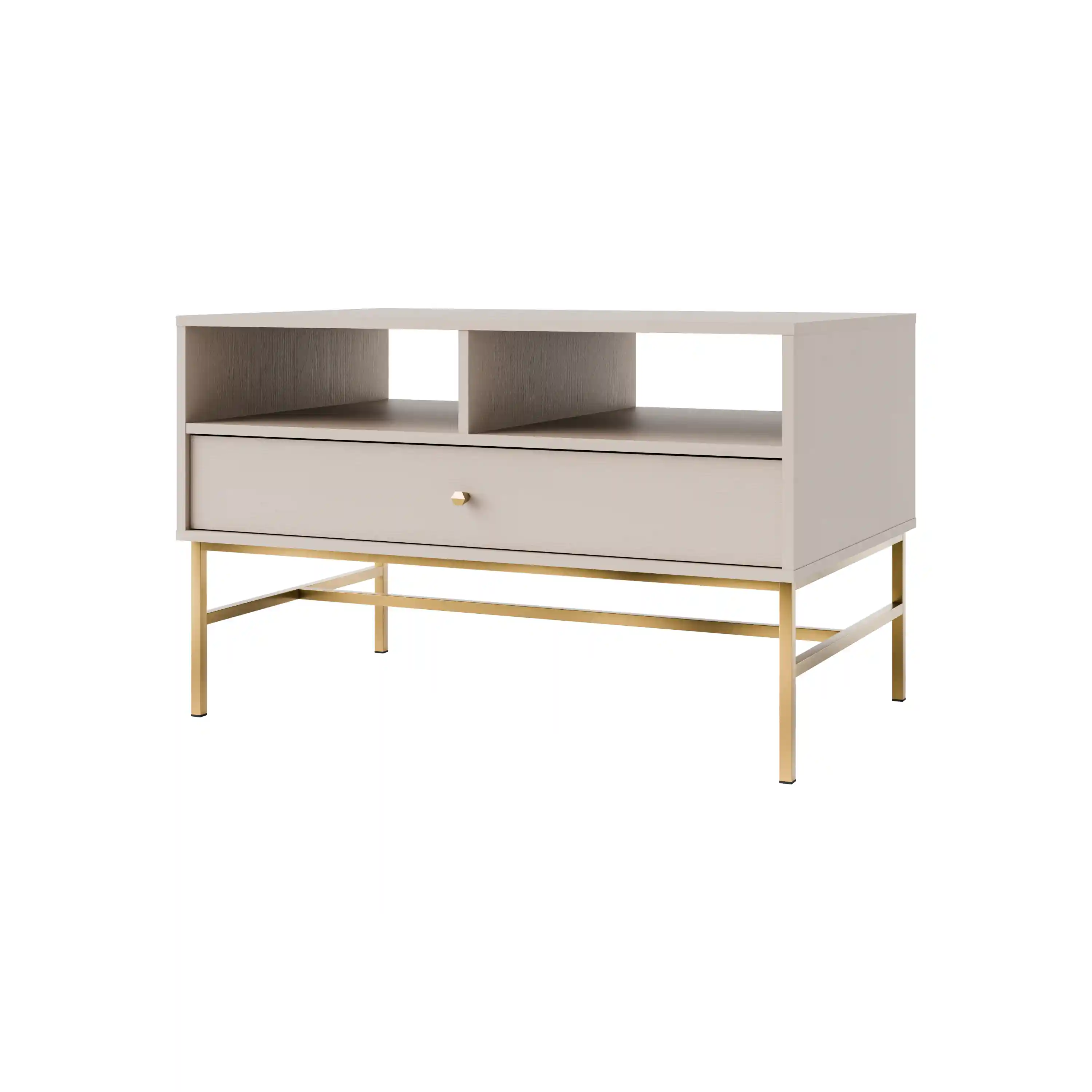 Stolik kawowy z szufladą do salonu Sakai T201 Beżowy