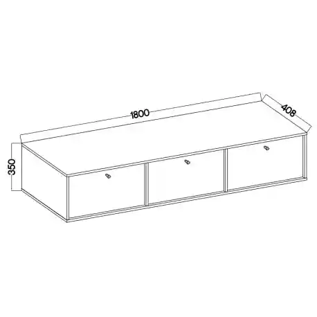 Szafka RTV wisząca do salonu Sakai 3K T303 Beżowy