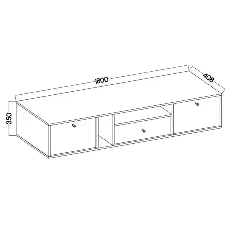 Szafka RTV wisząca do salonu Sakai 2K 1S T313 Beżowy