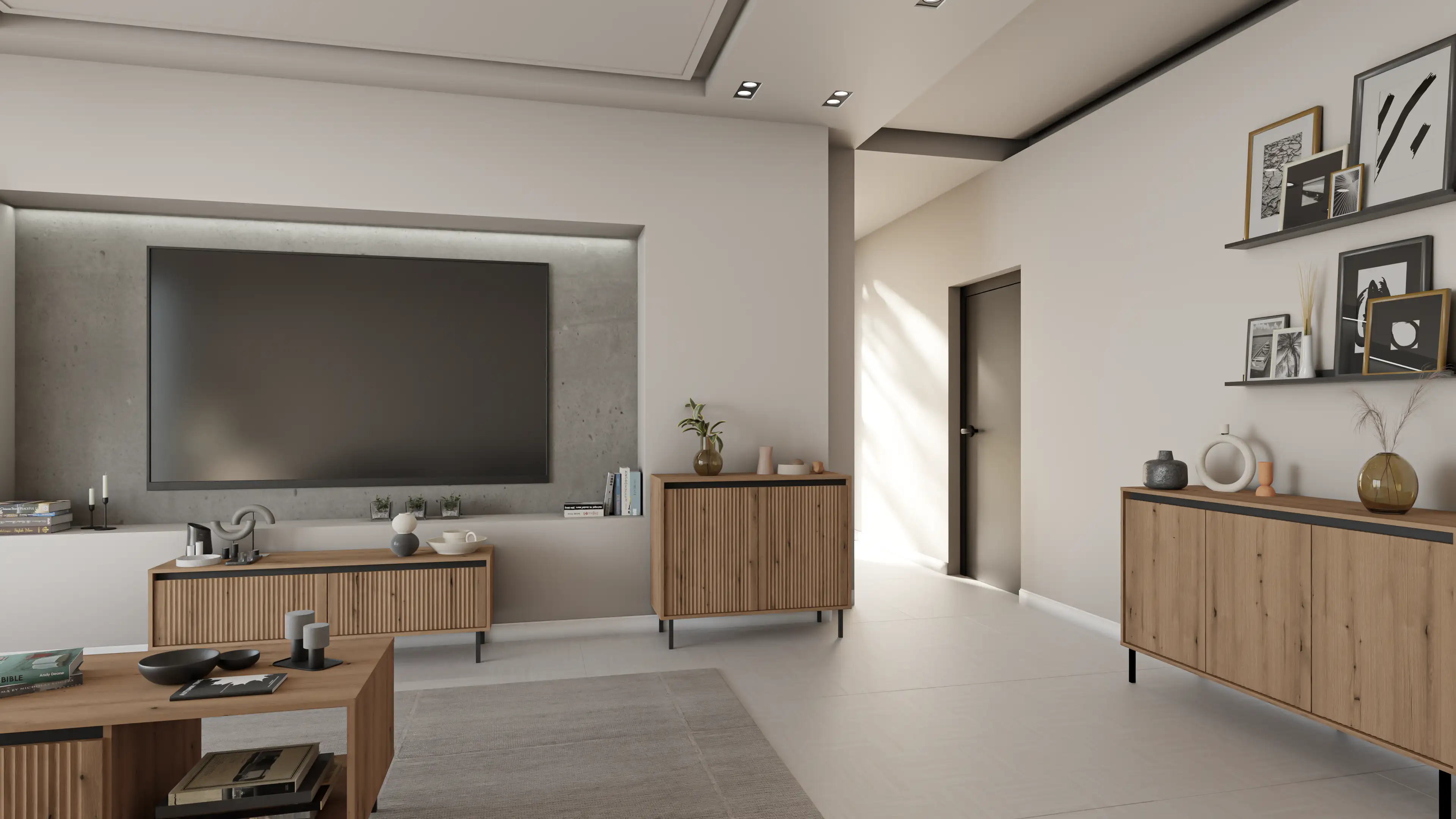 Komoda z ryflowanym frontem Yukashi 2F T812 dąb evoke